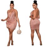 In Stock Women Sexy Night Club Party Dress Fashion Lady Sexy Elegant Sleeveless Strap Bodycon Party Club - 图片 5
