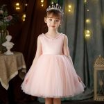 Girls Princess Formal Wedding Flower Girl Birthday 14 Years Children's Costume Puffy Tulle Skirt Beaded Dot Print Polyester ODM - Image 4