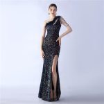 Luxelle8 Ostrich Feather High-Slit Evening Gown - Image 6