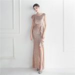 Luxelle8 Ruffle Beaded Celebrity Sequin Evening Dress - Image 4