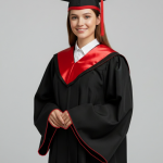 High School Bachelor Master Degree Custom Shiny Gown Set Adult Woven Academic Robe 100% Polyester School Uniform