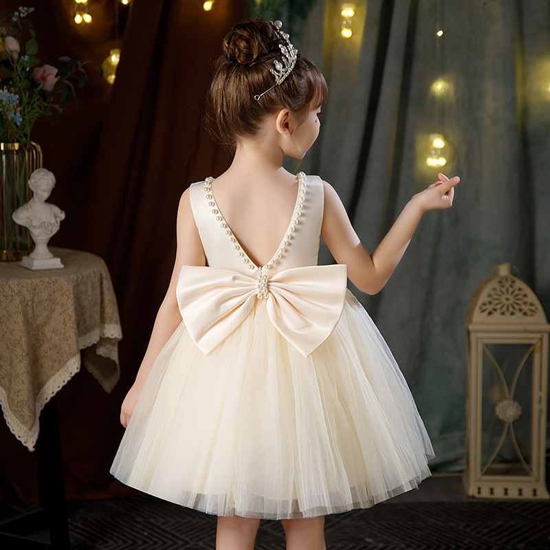 H15c87b6992f84df3b81c97e05f8b716e0.jpg Girls Princess Formal Wedding Flower Girl Birthday 14 Years Children's Costume Puffy Tulle Skirt Beaded Dot Print Polyester ODM - Image 1