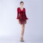 Luxelle8 Pearl Feather Lace-Up Corset Evening Gown - Image 5