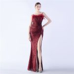 Luxelle8 Ostrich Feather Floral Luxury Evening Gown - Image 6