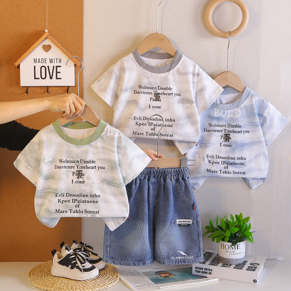 H282794163680491ea10eabf67fc14f05Z.jpg Boys' Summer Set 2026 New Style Baby Cool Two-piece Set Children's Short-sleeved Summer Kids Clothing Trendy Toddler Clothes Set - Image 1