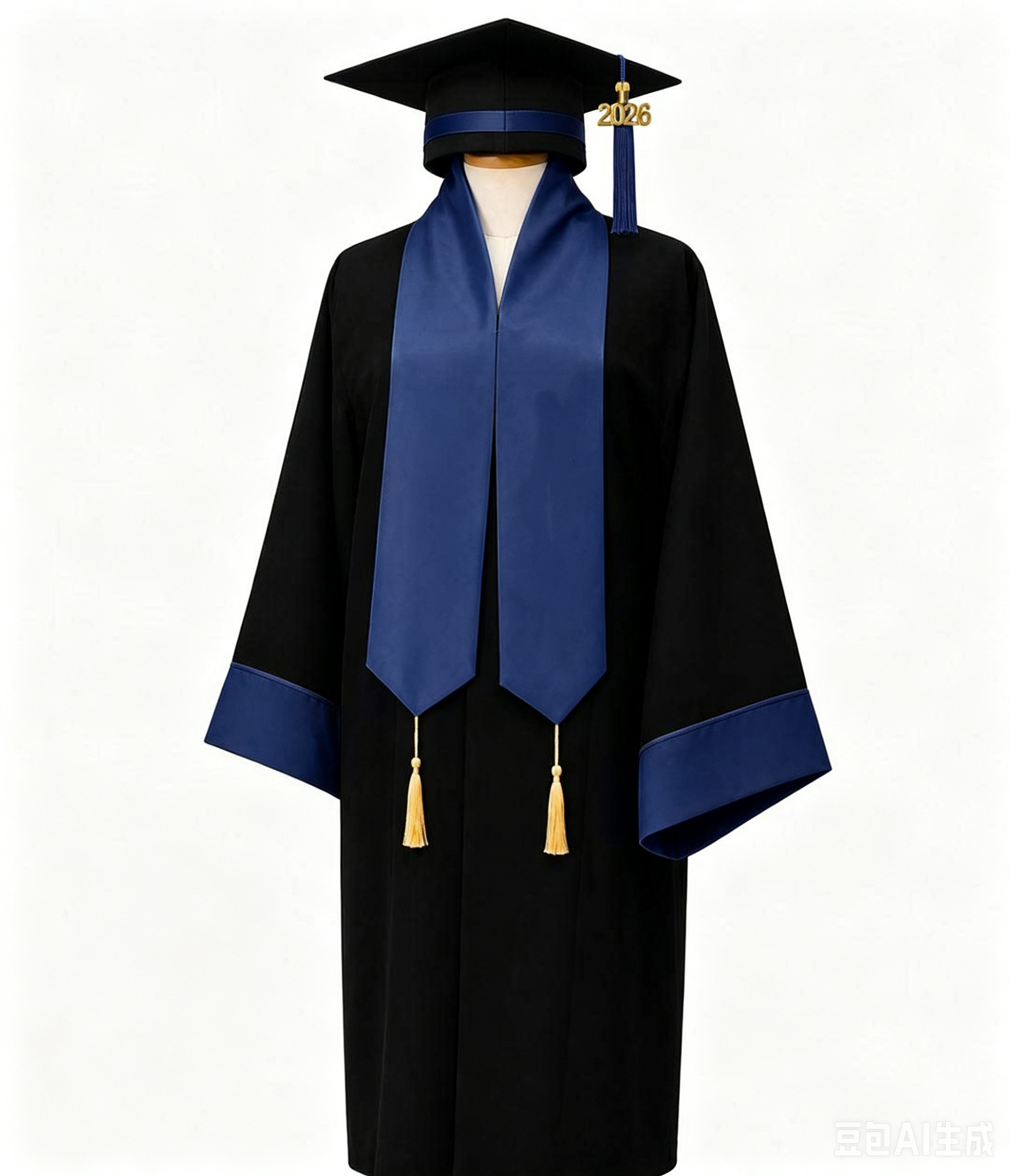 H2dc3076fe1824acfa17f28476fb31b17F.png Wholesale Matte Black Graduation Robe Tassel Stole High School Bachelor Custom Gown University Dress Adults Unisex 100% - Image 1