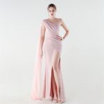 Luxelle8 Satin Chiffon One-Shoulder Mermaid Evening Gown - Image 4