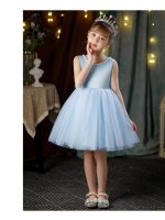 Girls Princess Formal Wedding Flower Girl Birthday 14 Years Children's Costume Puffy Tulle Skirt Beaded Dot Print Polyester ODM - Image 6