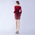 Luxelle8 Pearl Feather Lace-Up Corset Evening Gown - Image 6