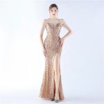 Luxelle8 Velvet Sequin Hand-Beaded Evening Dress - Image 4