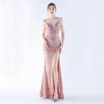 Luxelle8 Velvet Sequin Hand-Beaded Evening Dress - Image 2