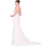 Plain Solid White Summer Sexy Sling Wedding Gown Wedding Dress With Long Trail - Image 4