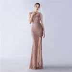 Luxelle8 Ostrich Feather High-Slit Evening Gown - Image 5