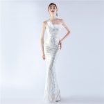 Luxelle8 One-Shoulder Feather Sequin Mermaid Evening Gown - Image 3