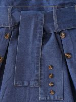 4-7Y Years Latest Children Dressed Casual Kids Princess Short Sleeves Solid Color Dress Designs Elegant Denim Girl Dresses - Image 6