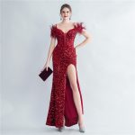 Luxelle8 Corset Velvet Sequin Mermaid Evening Gown - Image 2