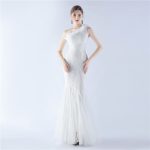 Luxelle8 Feather Mesh Beaded Luxury Evening Gown - Image 2