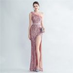 Luxelle8 Floral Sequin Satin Evening Gown - Image 2