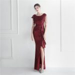 Luxelle8 Ruffle Beaded Celebrity Sequin Evening Dress - Image 3