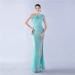 Luxelle8 Ostrich Feather High-Slit Evening Gown - Image 2