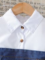 4-7Y Years Latest Children Dressed Casual Kids Princess Short Sleeves Solid Color Dress Designs Elegant Denim Girl Dresses - Image 4