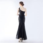 Luxelle8 Feather Mesh Beaded Luxury Evening Gown - Image 6