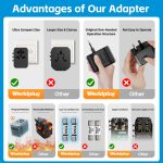 Worldplug International Plug Converter Adaptor Worldwide Travel Charger Universal Adapter Plug Socket with 3 Usb and Type-c - Image 2