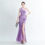 Luxelle8 Beaded Feather Mermaid Evening Gown - Image 2