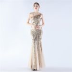Luxelle8 Feather Mesh Beaded Luxury Evening Gown