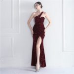 Luxelle8 One-Shoulder Iridescent Sequin Evening Dress - Image 2