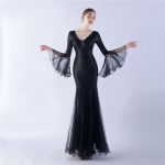 Luxelle8 Mesh Sequin Stage Evening Gown