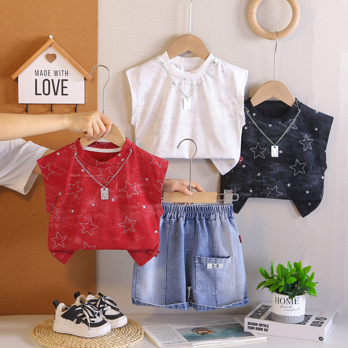 Hc8134d50e49f46b7aeb62e12bab89723g.jpg Boys' Summer Set 2026 New Style Kids' Cool Sports Vest Two-piece Set Kids Clothing Trendy Summer Casual Clothes for Toddlers - Image 1