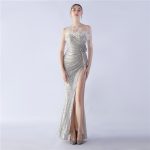 Luxelle8 Ostrich Feather Floral Luxury Evening Gown - Image 5
