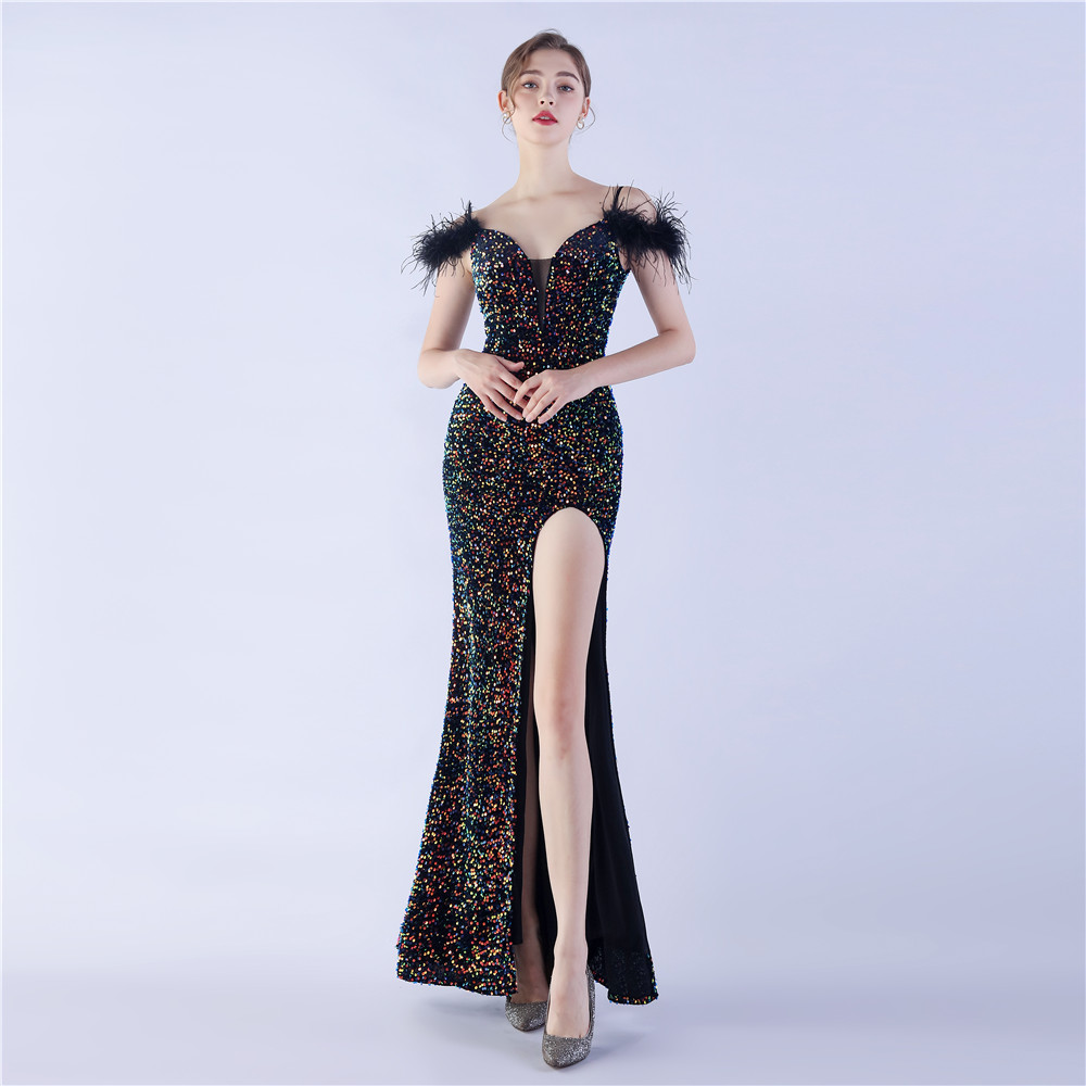 Hdd08bc3fb63f4de7a6d0fe32c74cad0ar.jpg Luxelle8 High-Density Sequin Long Evening Gown - Image 1