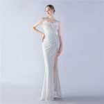 Luxelle8 Feather Beaded High-Slit Evening Gown - Image 4
