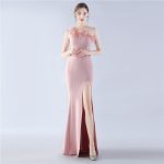 Luxelle8 Beaded Satin Feather Long Evening Gown - Image 6