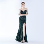 Luxelle8 Velvet Sequin Hand-Beaded Evening Dress - Image 5