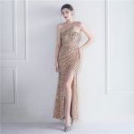 Luxelle8 One-Shoulder Iridescent Sequin Evening Dress - Image 6
