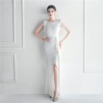Luxelle8 Ruffle Beaded Celebrity Sequin Evening Dress - Image 5