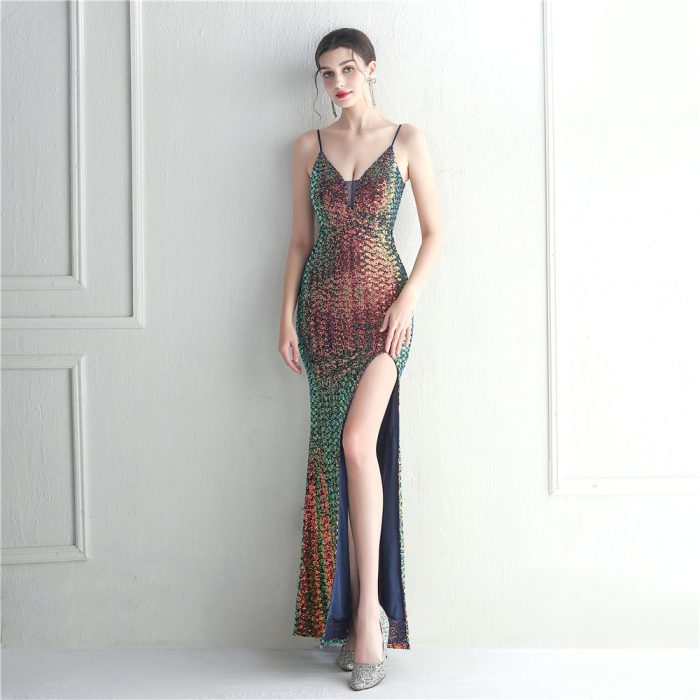 Luxe Sequin Evening Dress for Party Events | Luxelle8
