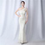 Luxelle8 Ostrich Feather Beaded Luxury Evening Gown - Image 2