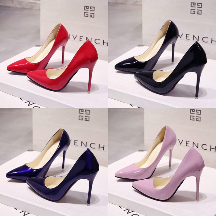 Glossy Patent Pointed-Toe Stiletto Heels for Evening Wear | Luxelle8