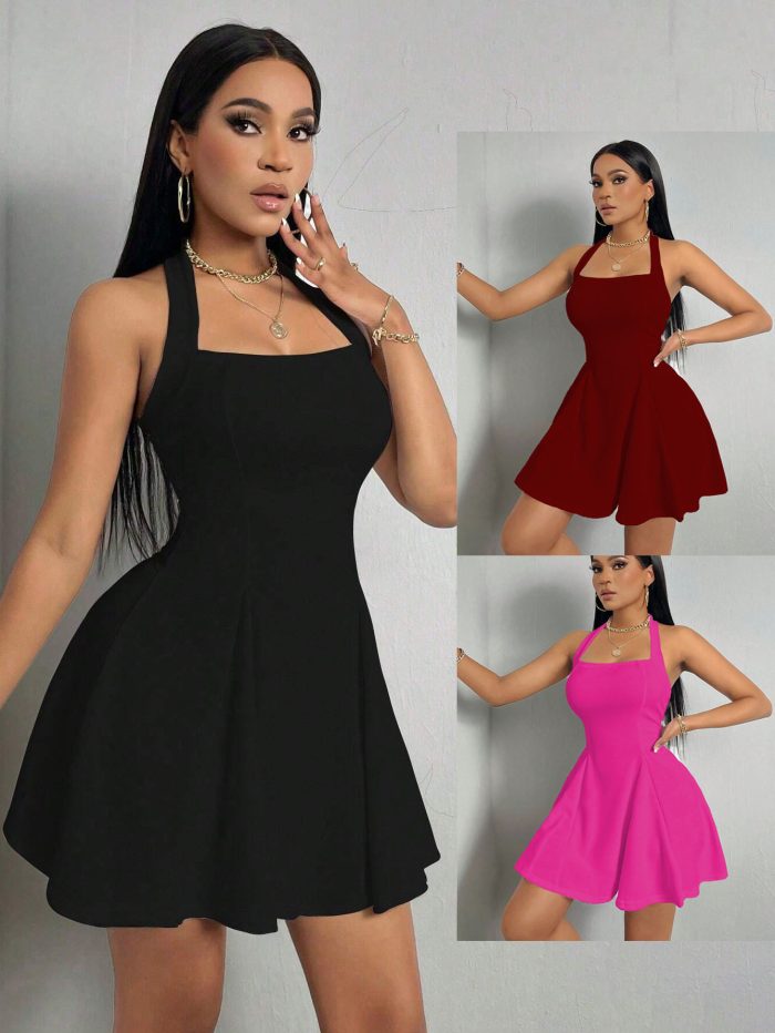 Halter Deep-V Night Out Dress for Party Events | Luxelle8