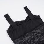 Black Knitting Lace Bodycon Dress U-Neck Backless Natural WaistSexy Club Mini Dress - 图片 7