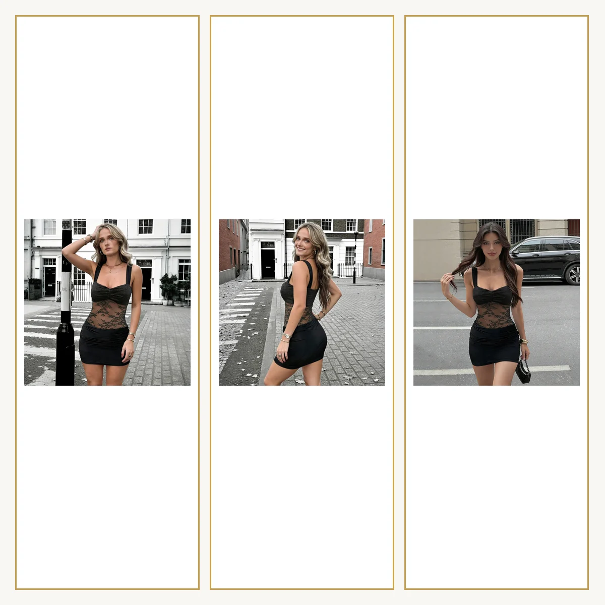 Black Lace U-Neck Bodycon Mini Dress for Party Events | Luxelle8 - product image 7