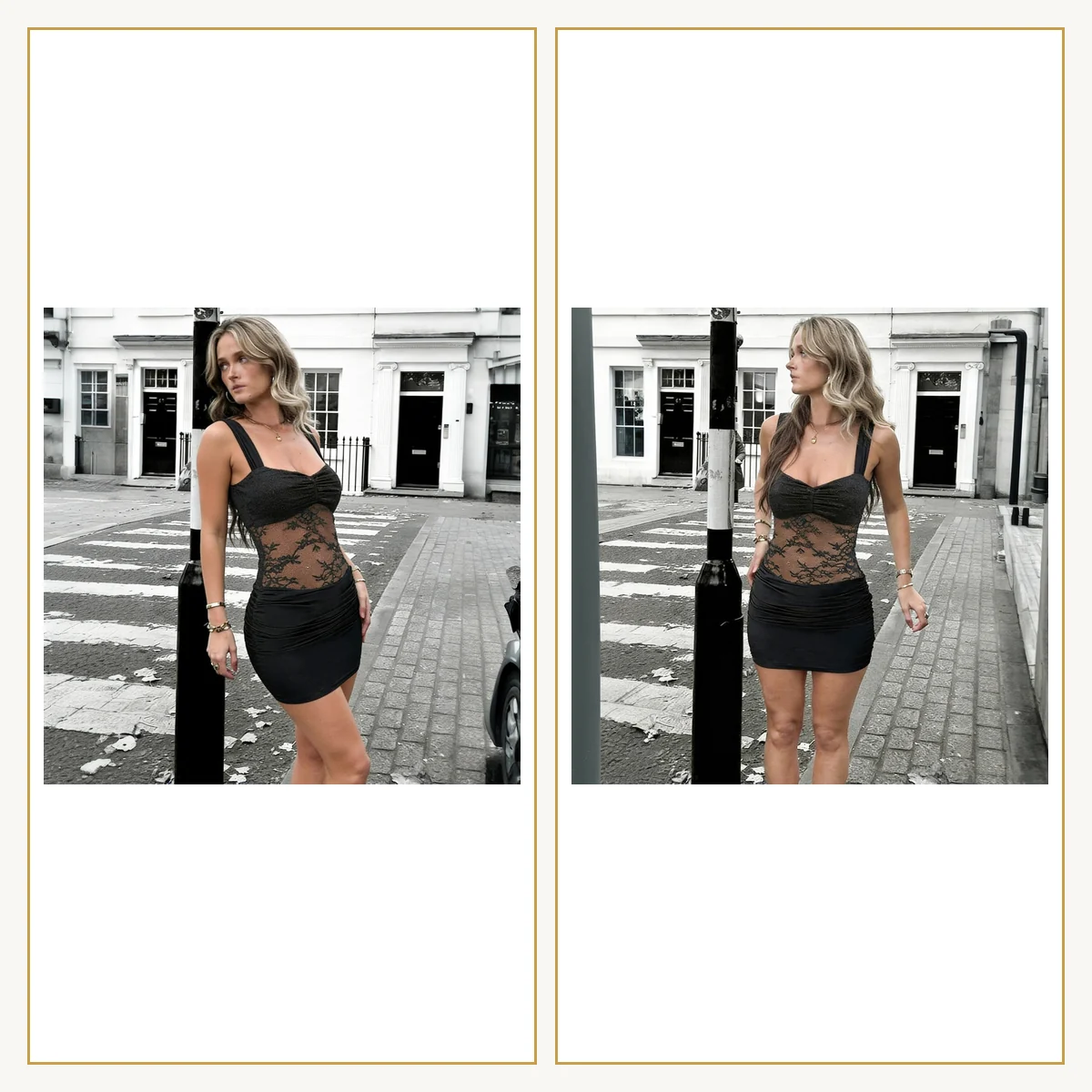 Black Lace U-Neck Bodycon Mini Dress for Party Events | Luxelle8 - product image 8