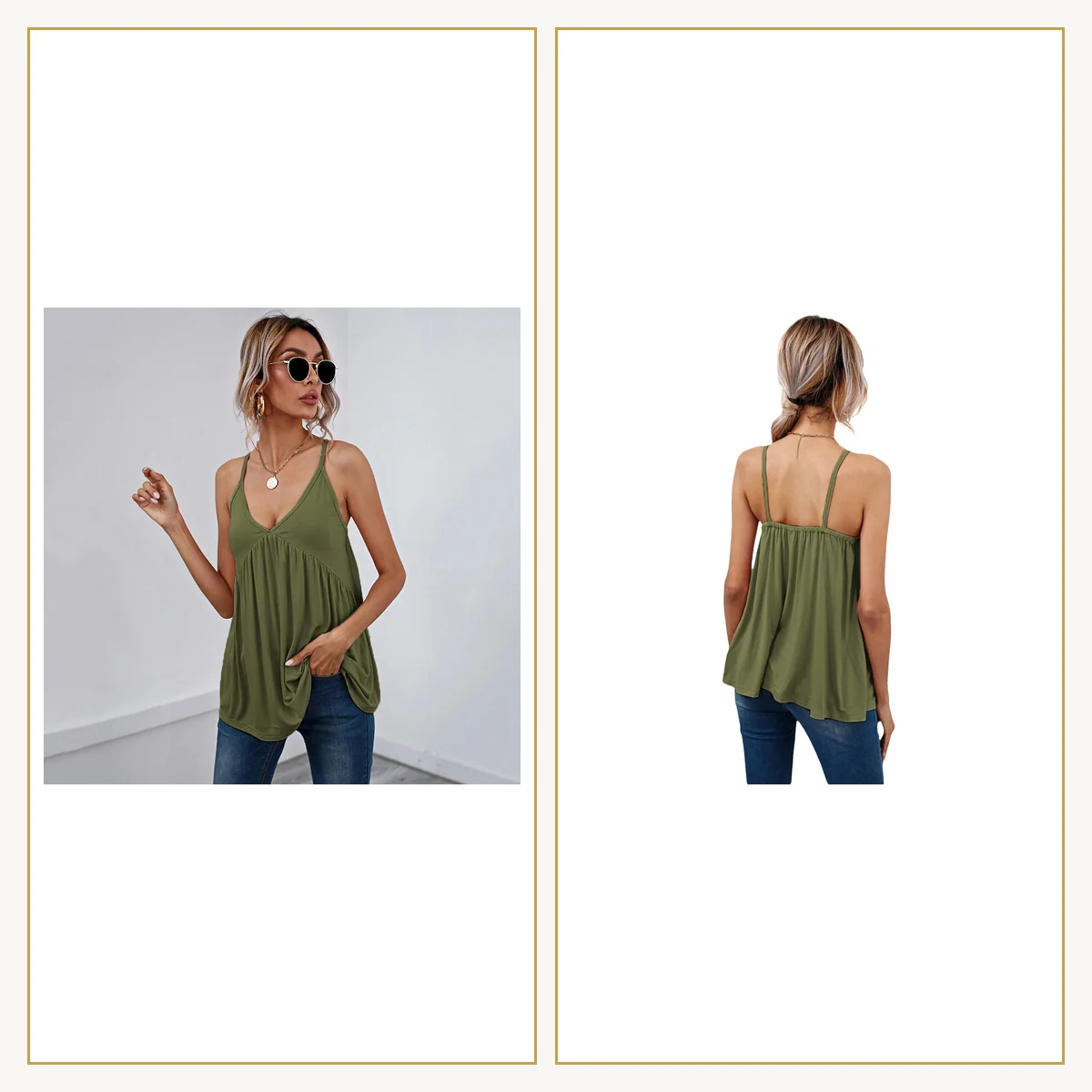 V-Neck Backless Tank Top for Party Events | Luxelle8 - product image 8