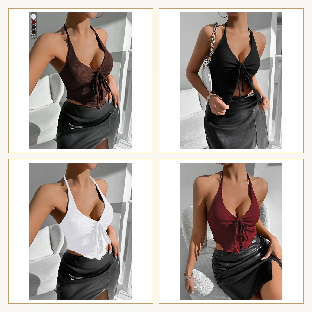 Halter Backless Crop Top for Party Events | Luxelle8 - product image 7