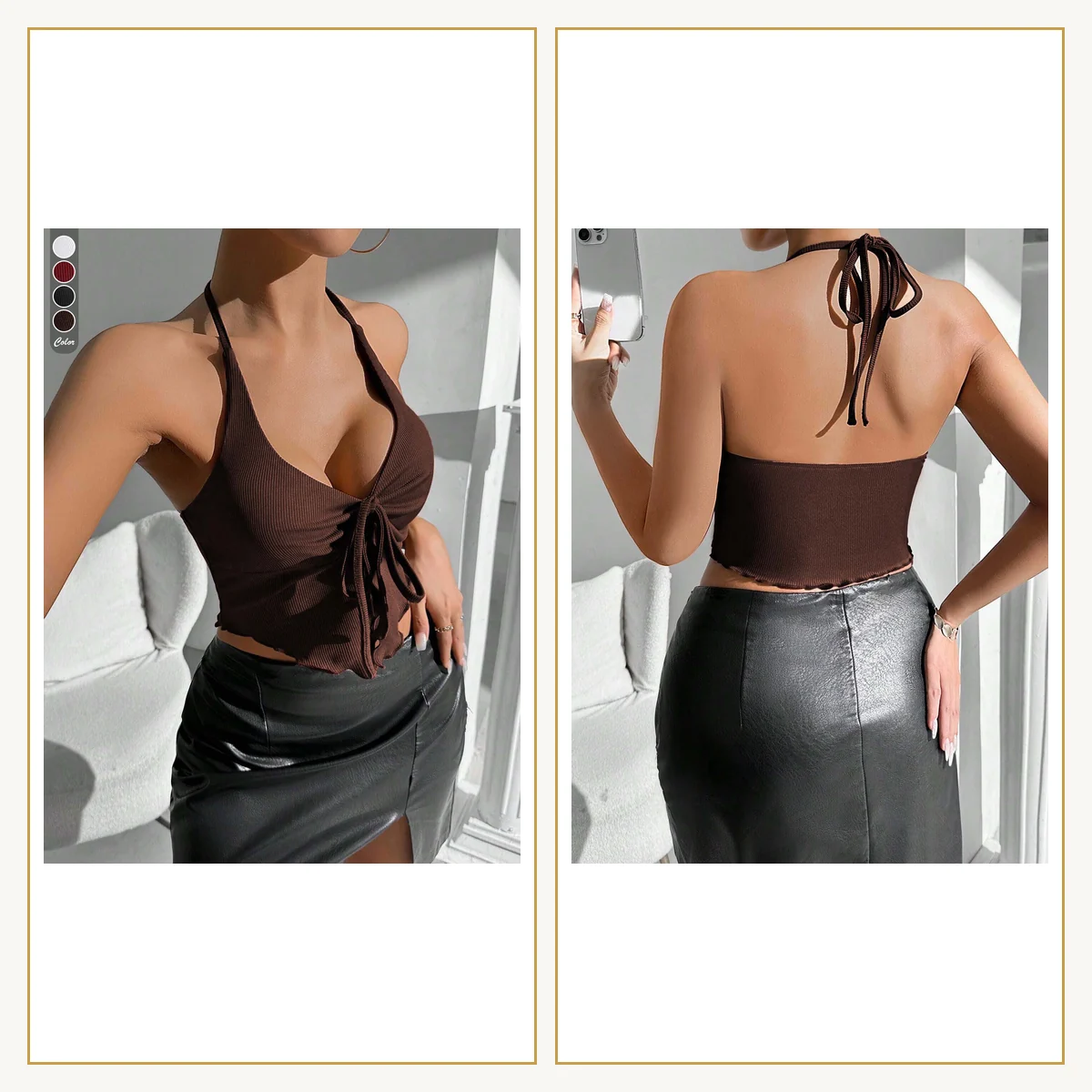 Halter Backless Crop Top for Party Events | Luxelle8 - product image 8
