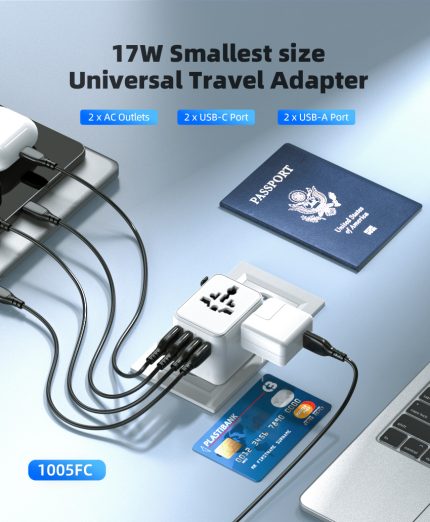 Dual USB-C Universal Travel Adapter for Travel | Luxelle8 - product image 2